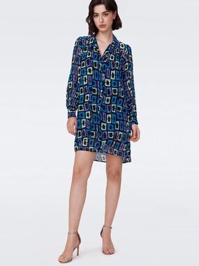 ✨Diane Von Furstenberg Prue Chain Dream Mini Dress Size M